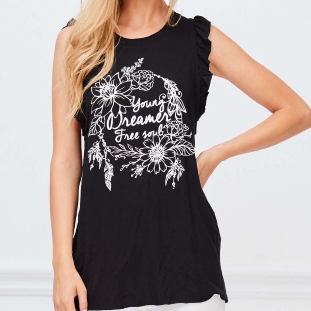 NWT Women’s Sleeveless Graphic Top - Picture 1 of 5